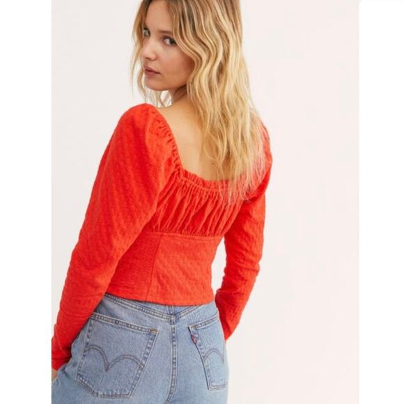 Free People Ladybug Long Sleeve Cropped Top - Picture 2 of 11